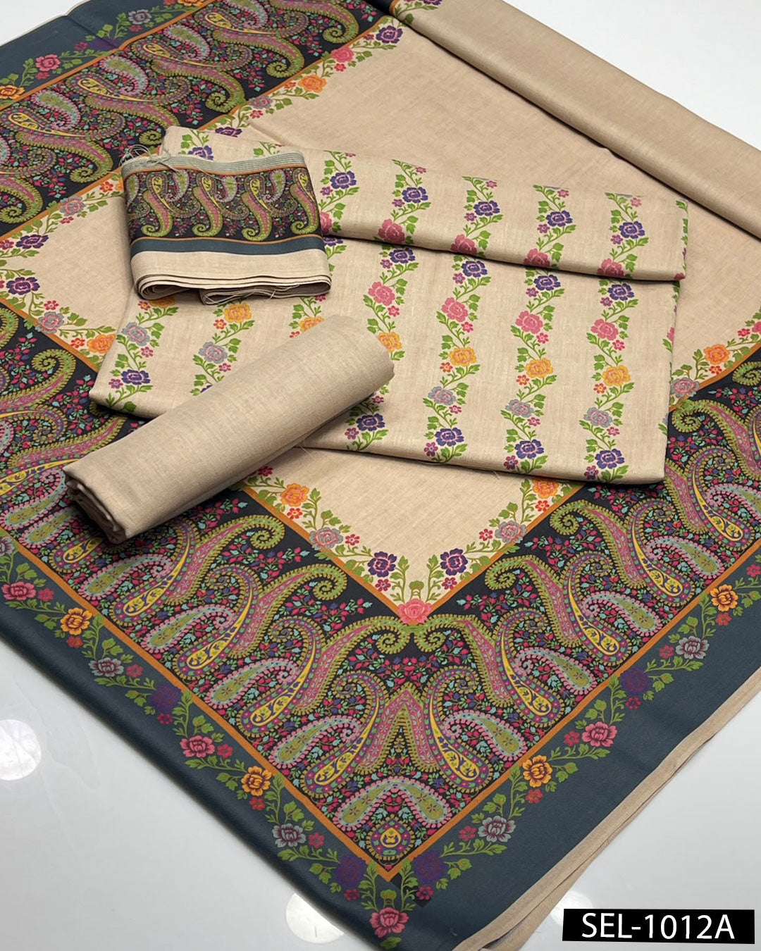 Kalamkaari Print Pure Pashmina Wool 3 PC