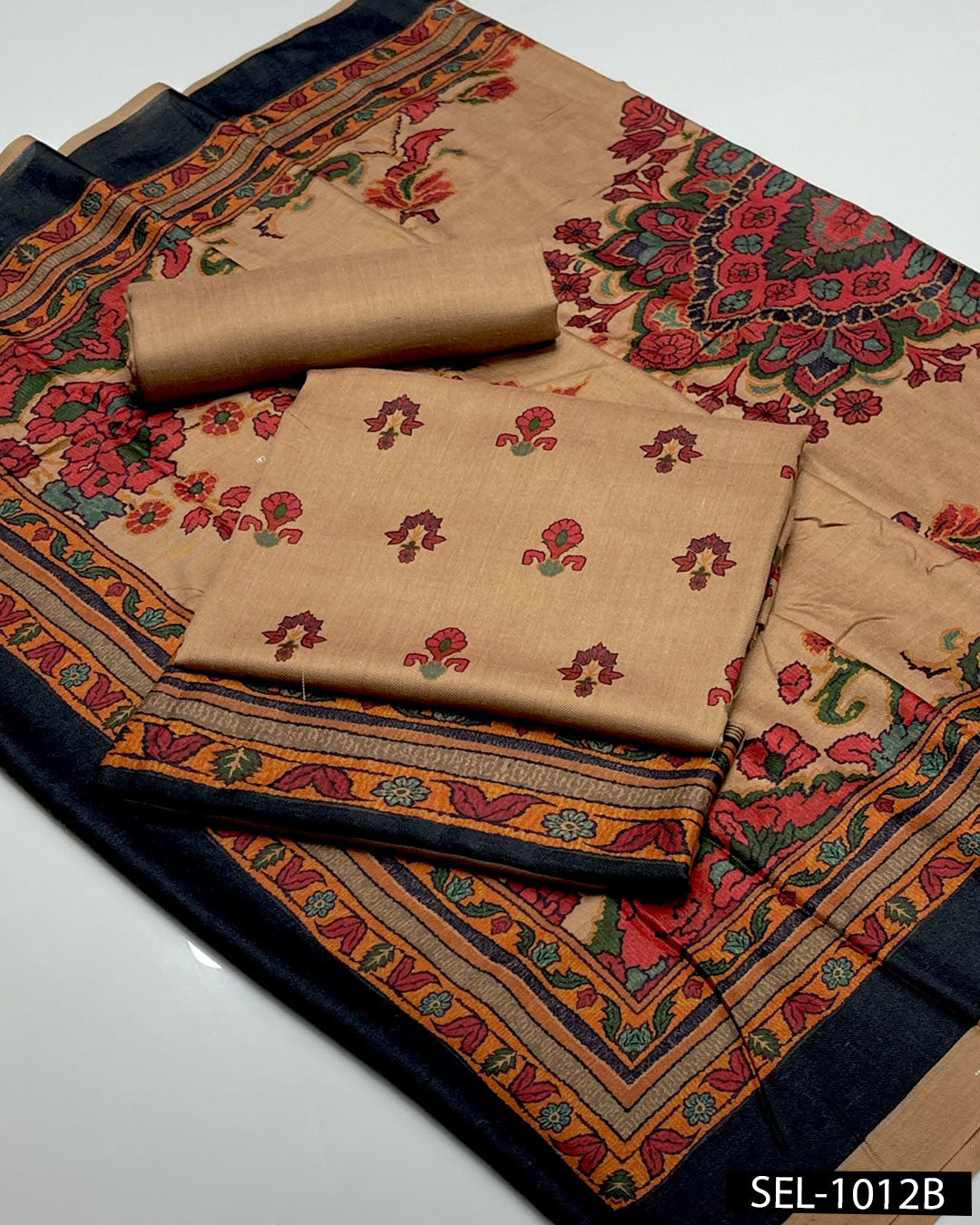 Kalamkaari Print Pure Pashmina Wool 3 PC