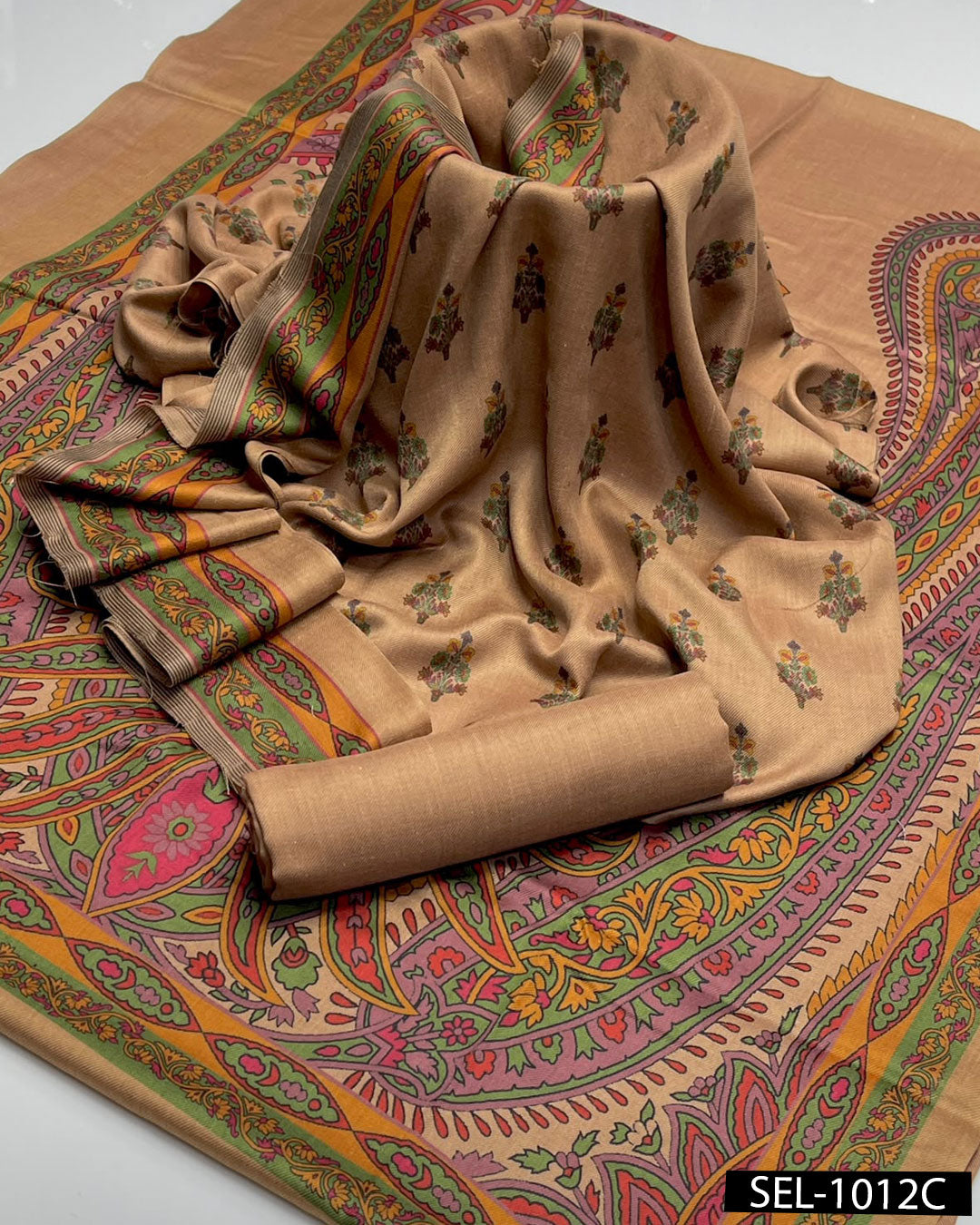 Kalamkaari Print Pure Pashmina Wool 3 PC