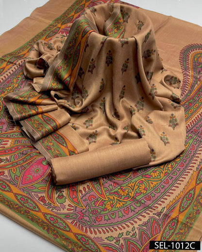 Kalamkaari Print Pure Pashmina Wool 3 PC