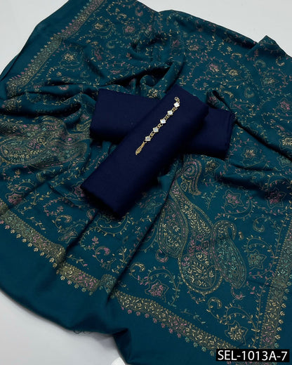 3-Piece Pure Pashmina Wool Kashmiri Embroidered Dress Collection