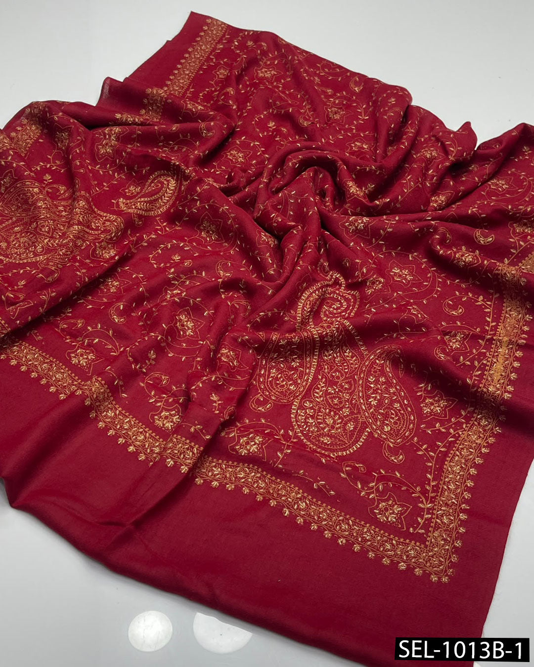 Pure Pashmina Wool Kashmiri Hand-Embroidered Shawl