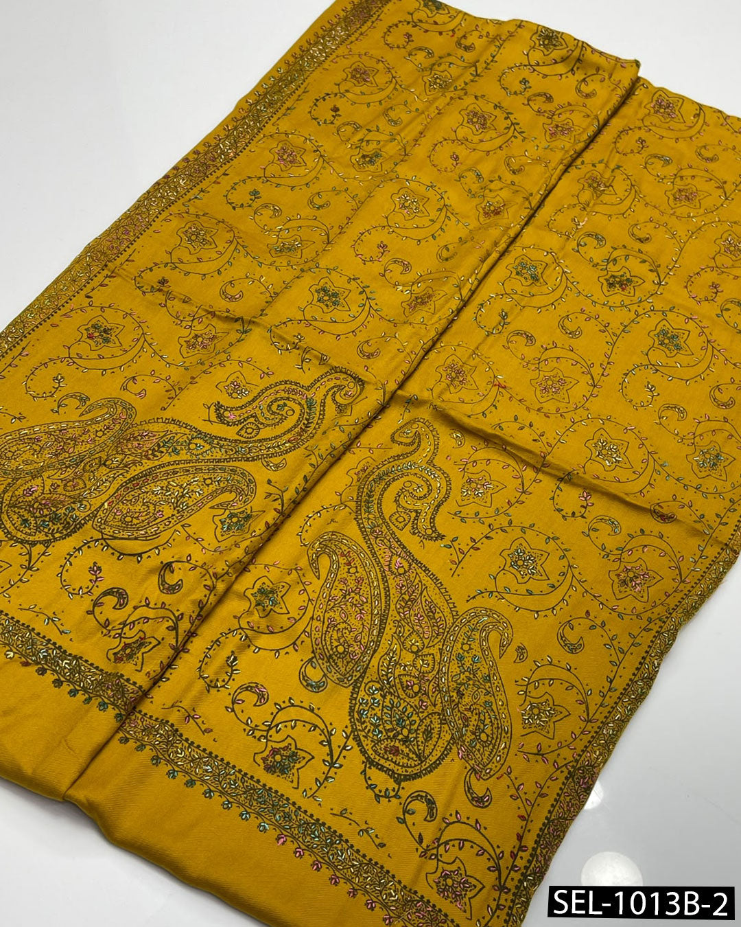 Pure Pashmina Wool Kashmiri Hand-Embroidered Shawl