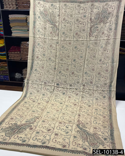 Pure Pashmina Wool Kashmiri Hand-Embroidered Shawl