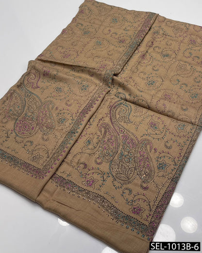 Pure Pashmina Wool Kashmiri Hand-Embroidered Shawl