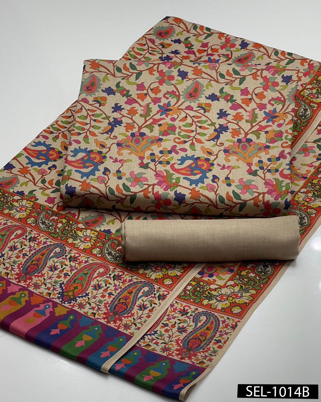 Kalamkari Printed Pure Pashmina Wool 3PC Dress