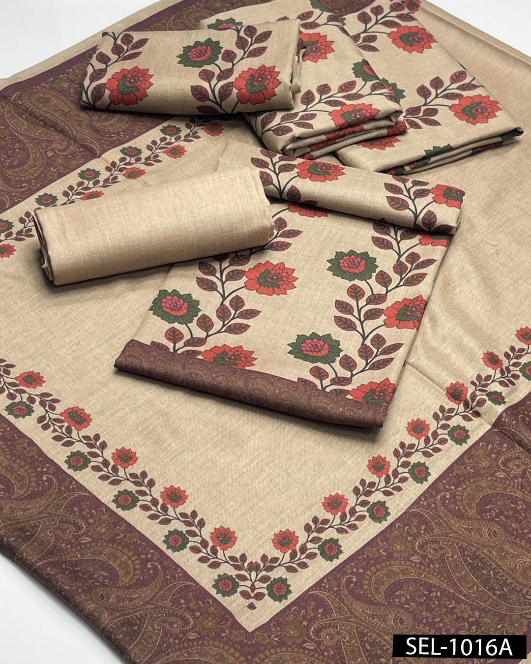 Kalamkaari Pashmina Wool 3PC Winter Suit