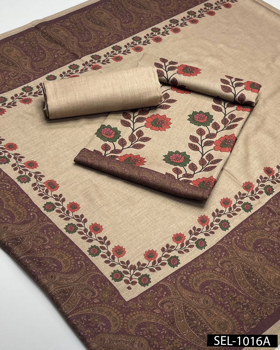 Kalamkaari Pashmina Wool 3PC Winter Suit