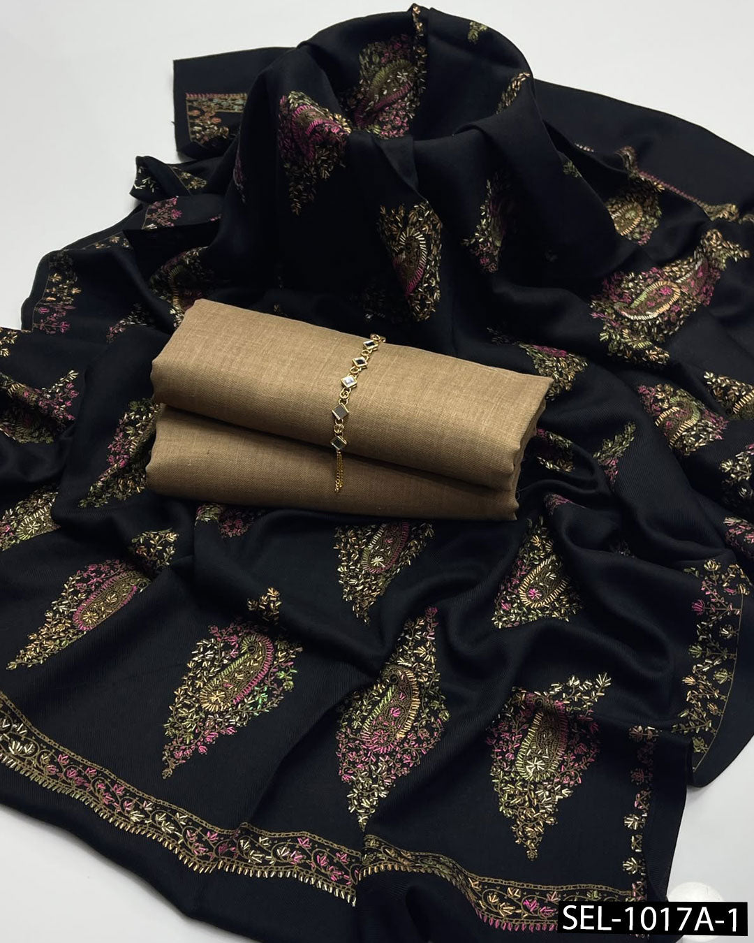 Pure Pashmina Wool Kashmiri Embroidered 3PC Dress
