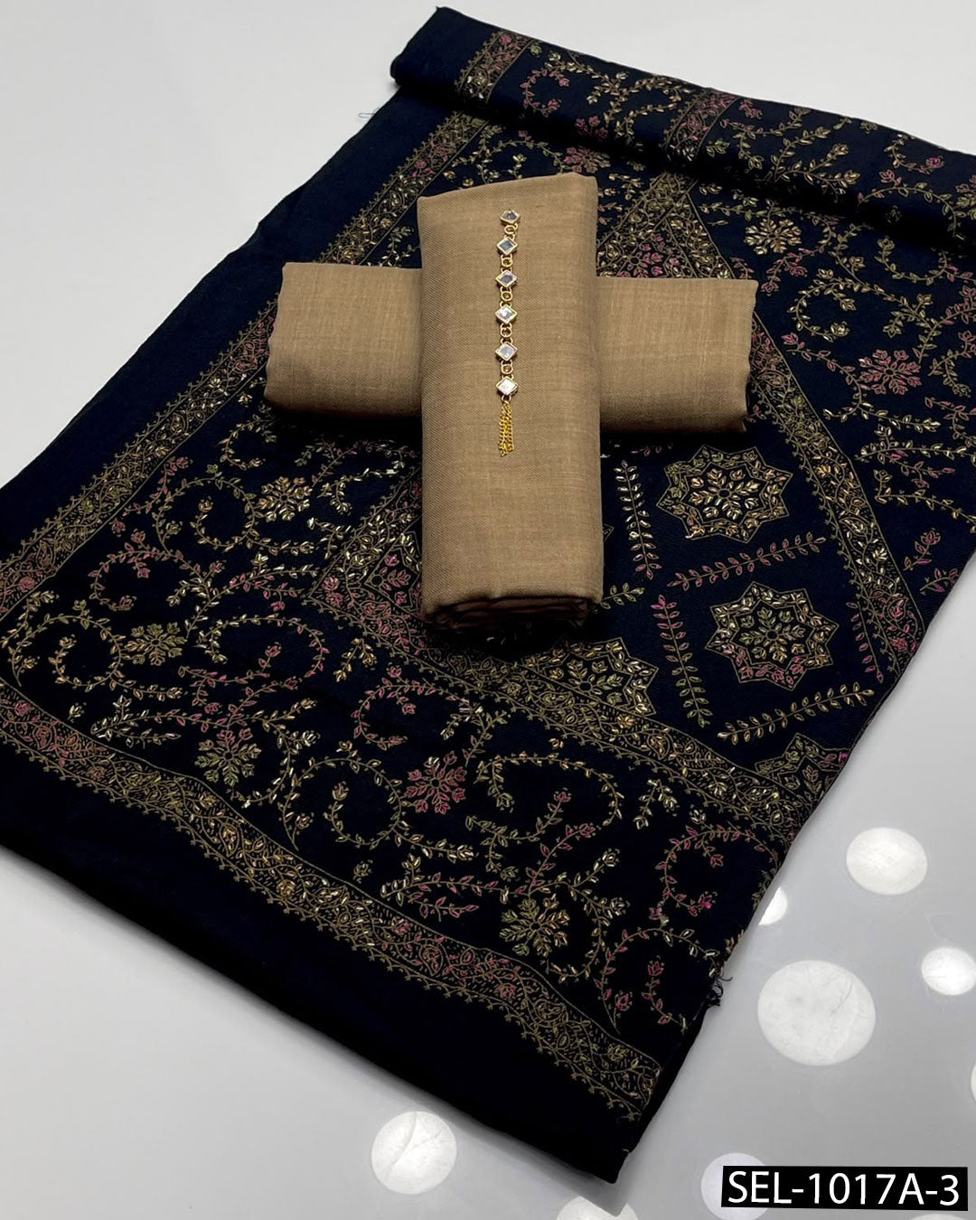 Pure Pashmina Wool Kashmiri Embroidered 3PC Dress