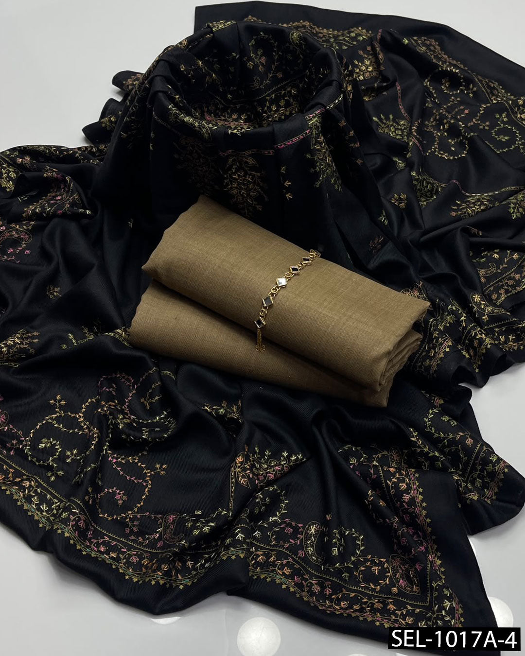 Pure Pashmina Wool Kashmiri Embroidered 3PC Dress