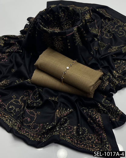 Pure Pashmina Wool Kashmiri Embroidered 3PC Dress