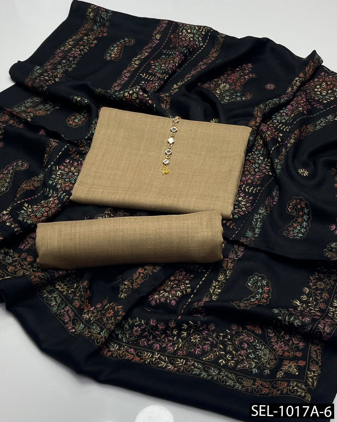 Pure Pashmina Wool Kashmiri Embroidered 3PC Dress