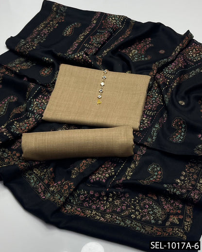 Pure Pashmina Wool Kashmiri Embroidered 3PC Dress