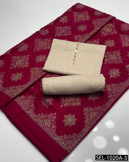 3-Piece Premium Pashmina Wool Winter Suit