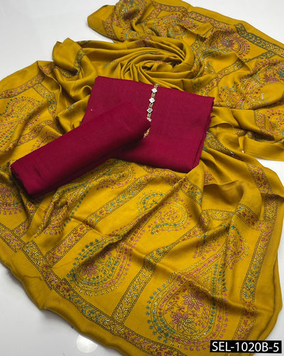 3-Piece Unstitched Pashmina Wool Winter Collection