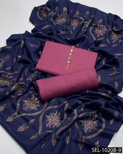 3-Piece Unstitched Pashmina Wool Winter Collection