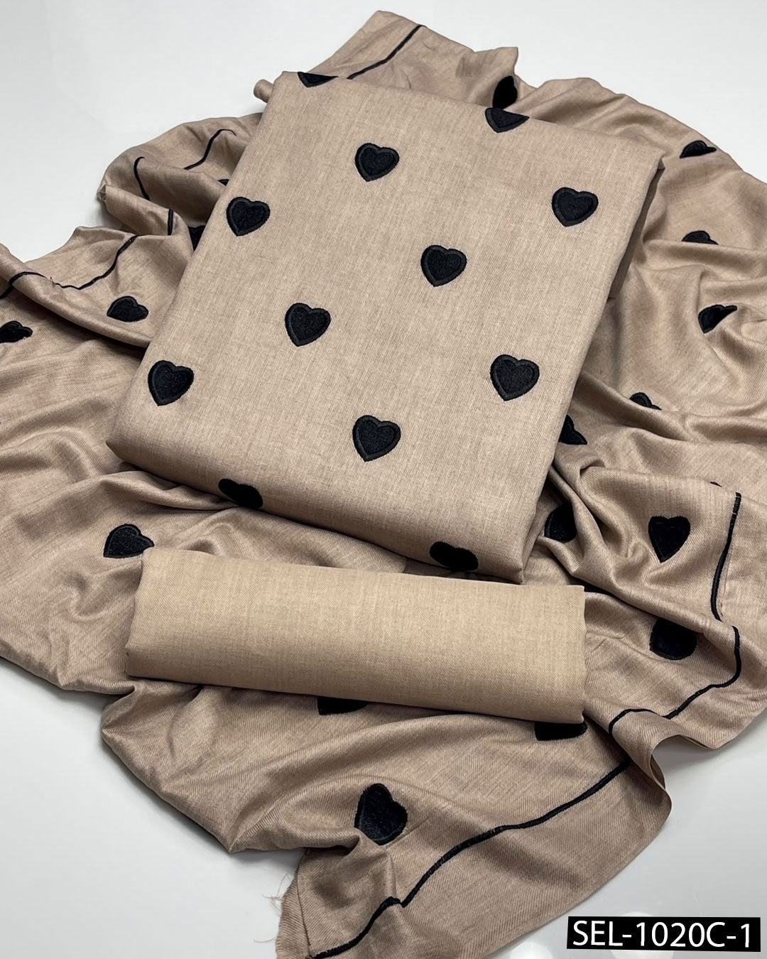 3-Piece Pashmina Wool Embroidered Unstitched Collection