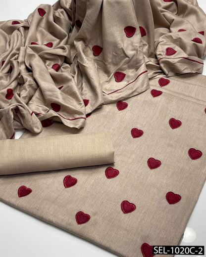 3-Piece Pashmina Wool Embroidered Unstitched Collection