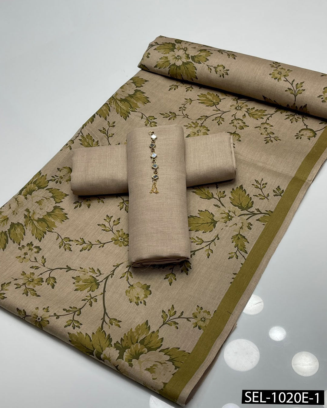 Pure Pashmina Kalamkari Printed 3-Piece Winter Suit