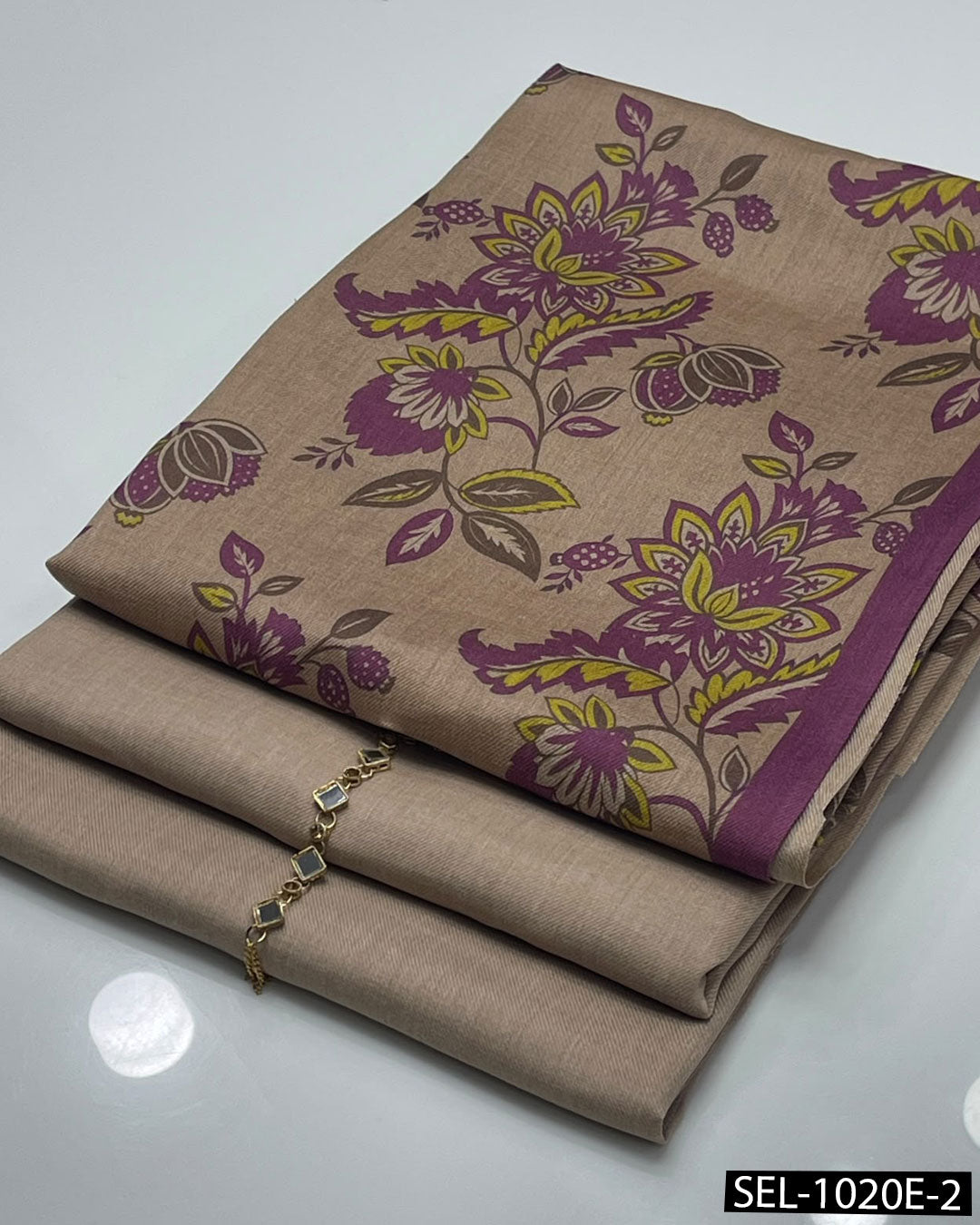 Pure Pashmina Kalamkari Printed 3-Piece Winter Suit