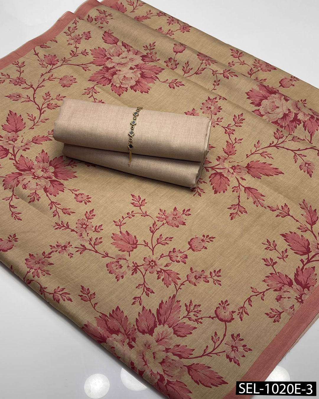 Pure Pashmina Kalamkari Printed 3-Piece Winter Suit