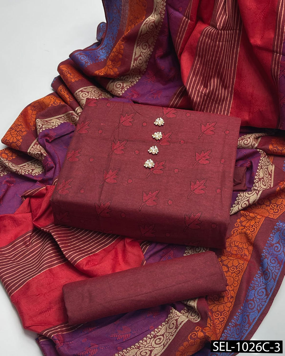 Khaddi Marina 3-Piece Winter Collection – Jacquard Shawl Suit