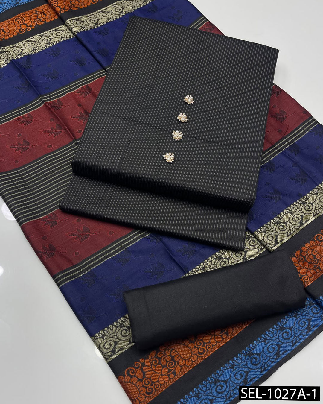 3-Piece Khaddi Marina Winter Suit with Jacquard Shawl