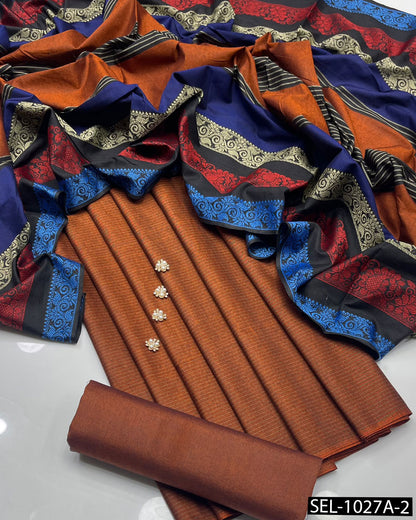 3-Piece Khaddi Marina Winter Suit with Jacquard Shawl