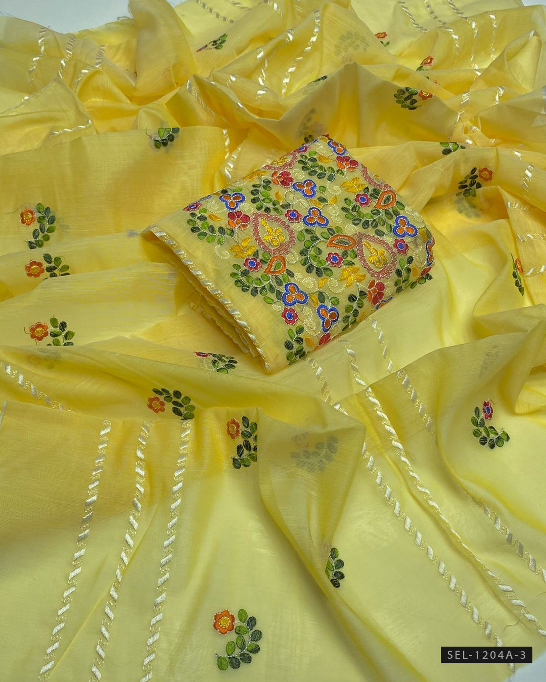 2 PC Unstitched Paper Lawn Shirt and Dupatta