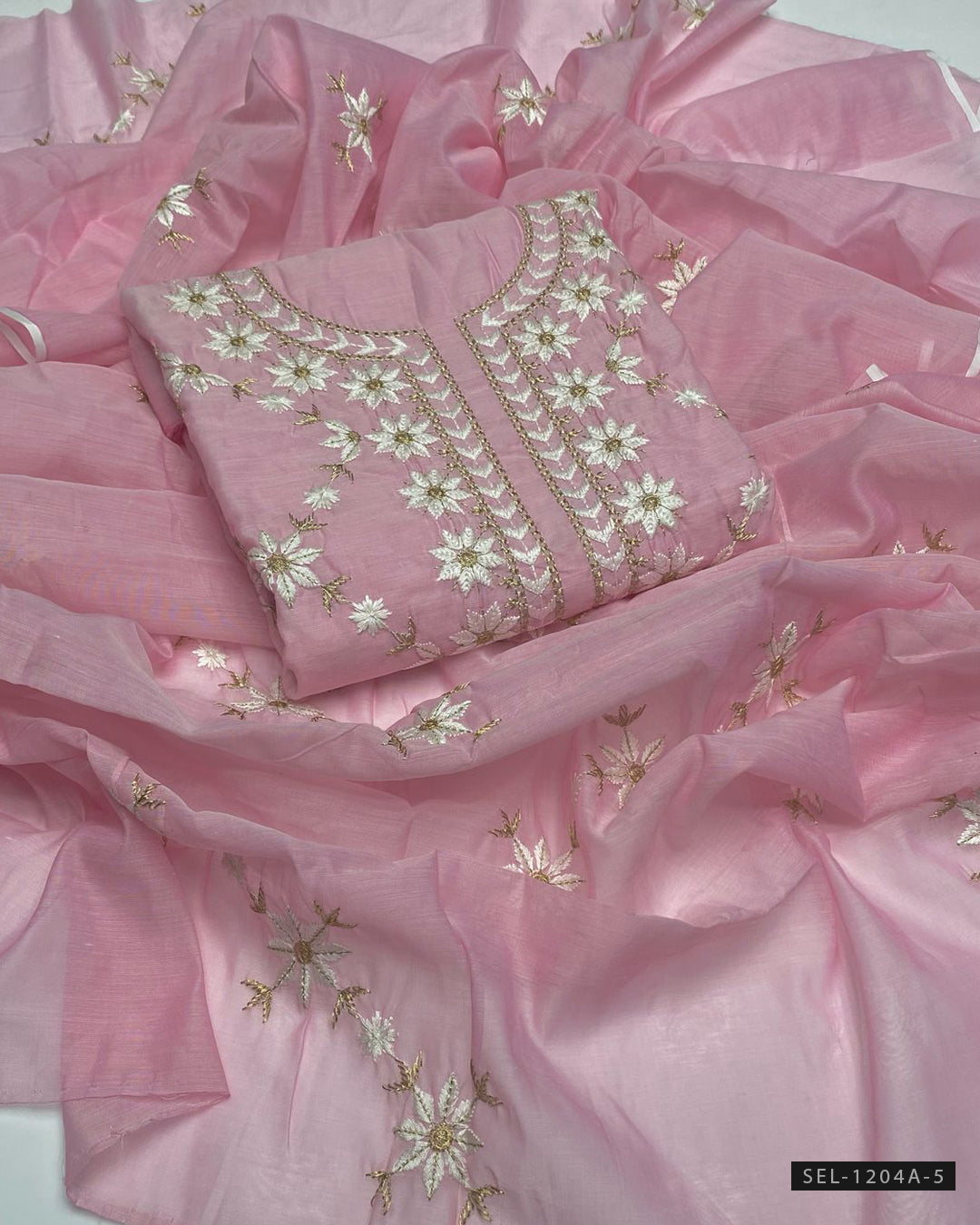 2 PC Unstitched Paper Lawn Shirt and Dupatta