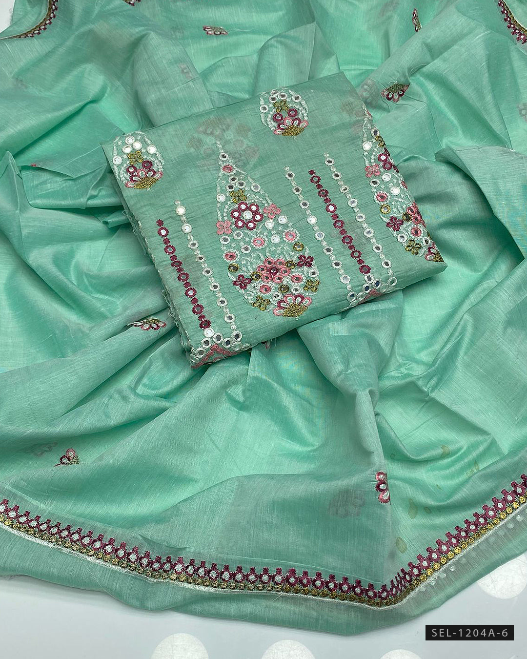 2 PC Unstitched Paper Lawn Shirt and Dupatta