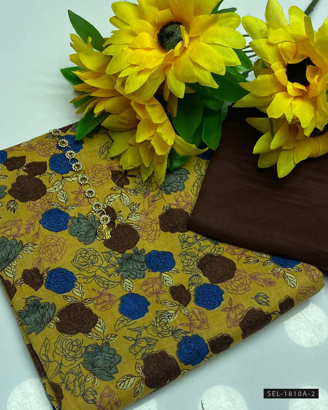 2 PC Unstitched Digital Printed Linen Dress