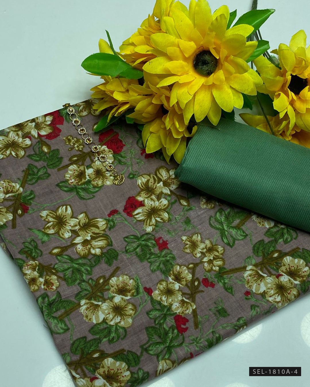 2 PC Unstitched Digital Printed Linen Dress