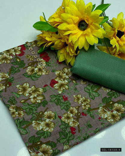 2 PC Unstitched Digital Printed Linen Dress