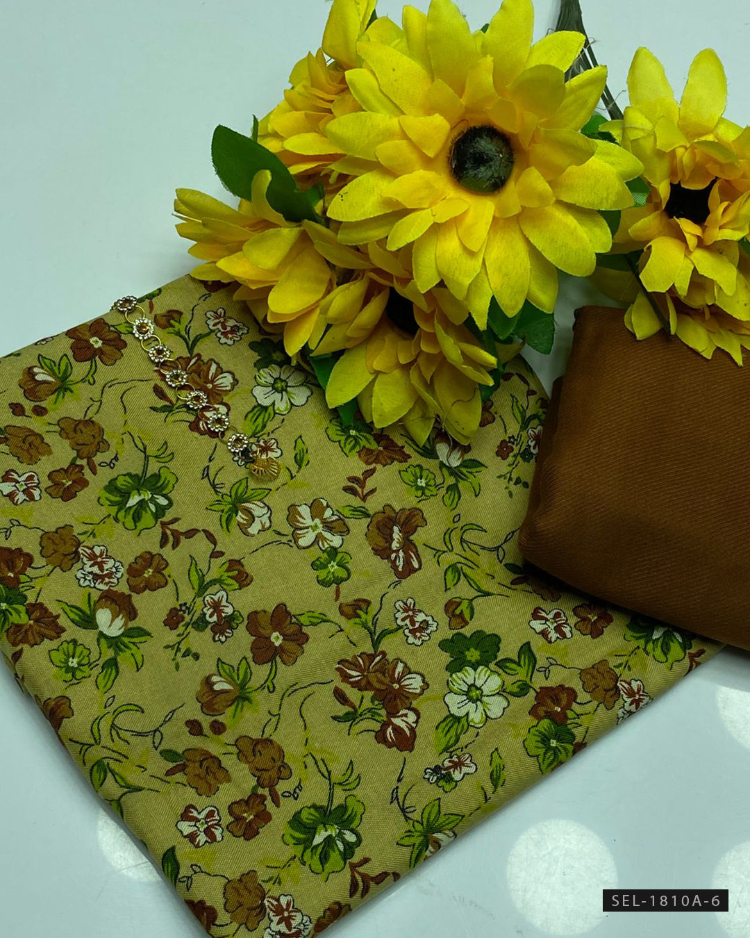 2 PC Unstitched Digital Printed Linen Dress