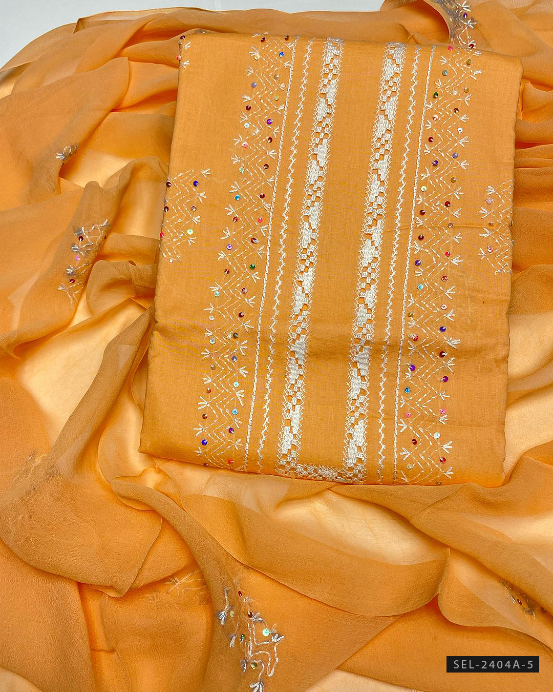 3 PC Unstitched Hand Embroidered Lawn Dress Collection